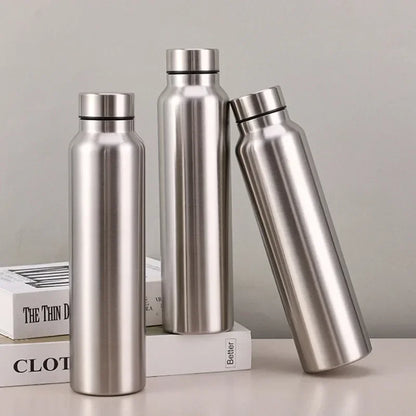 High Quality 1000Ml Stainless Steel Sport Water Bottle Single-Layer Rugged Water Cup Metal Flask Drinkware Camping Sports Gym