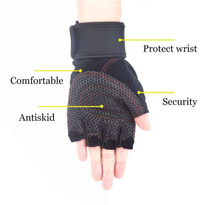 Weight Lifting Fitness Gloves for Men and Women Gym Cycling Yoga Bodybuilding Training Breathable Anti-Slip Half Finger Gloves