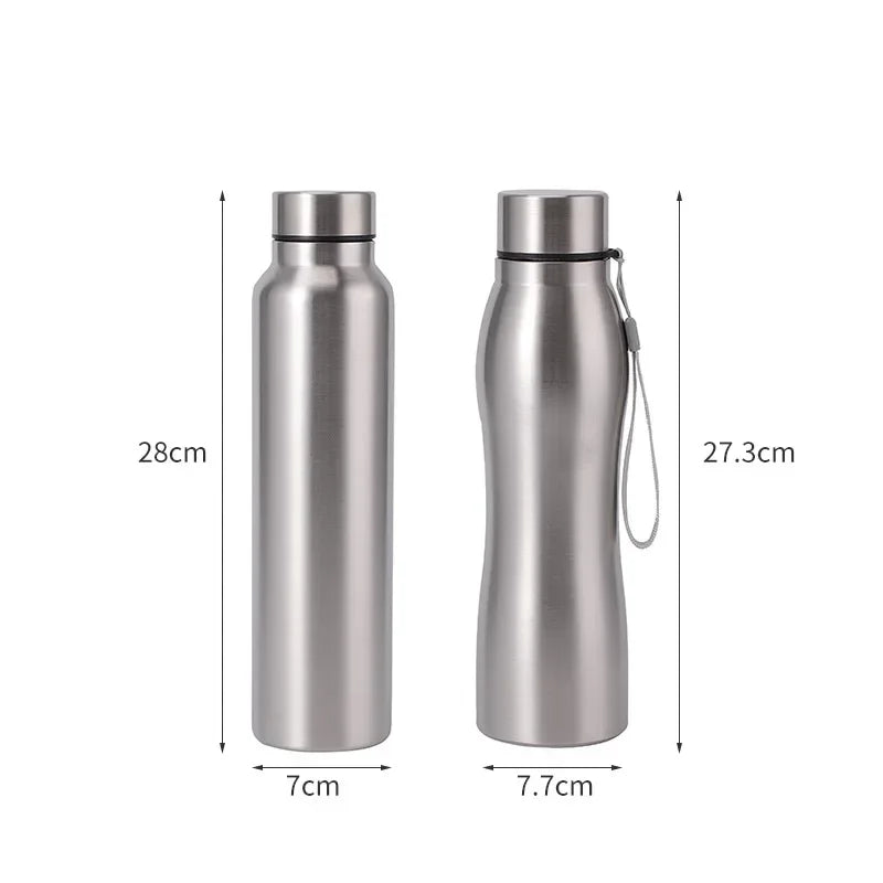 High Quality 1000Ml Stainless Steel Sport Water Bottle Single-Layer Rugged Water Cup Metal Flask Drinkware Camping Sports Gym