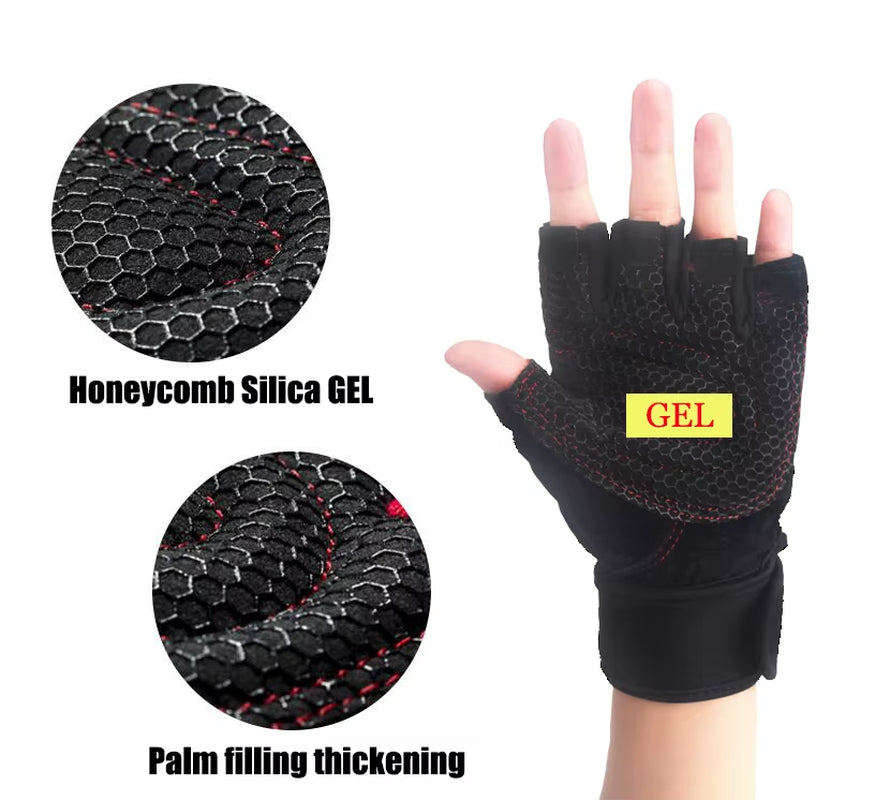 Weight Lifting Fitness Gloves for Men and Women Gym Cycling Yoga Bodybuilding Training Breathable Anti-Slip Half Finger Gloves