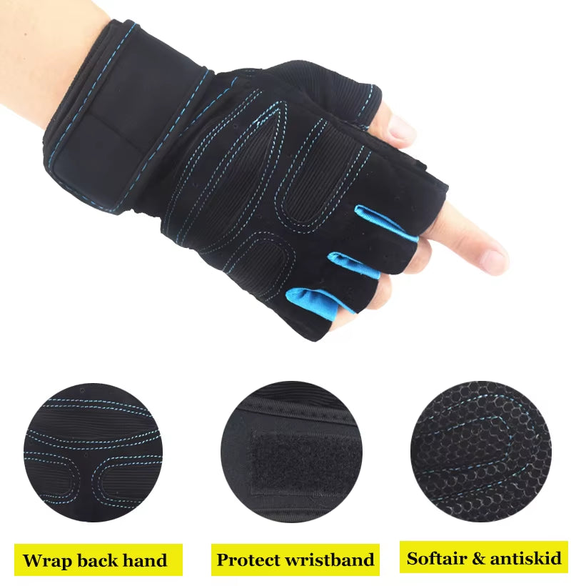 Weight Lifting Fitness Gloves for Men and Women Gym Cycling Yoga Bodybuilding Training Breathable Anti-Slip Half Finger Gloves