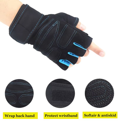 Weight Lifting Fitness Gloves for Men and Women Gym Cycling Yoga Bodybuilding Training Breathable Anti-Slip Half Finger Gloves