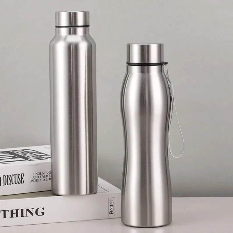 High Quality 1000Ml Stainless Steel Sport Water Bottle Single-Layer Rugged Water Cup Metal Flask Drinkware Camping Sports Gym