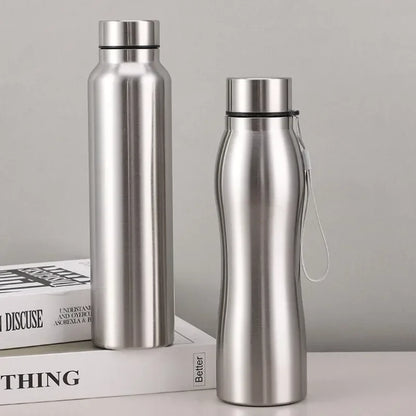 High Quality 1000Ml Stainless Steel Sport Water Bottle Single-Layer Rugged Water Cup Metal Flask Drinkware Camping Sports Gym